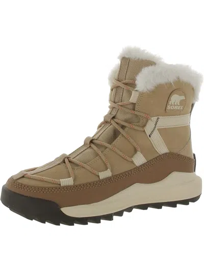 Sorel Womens Faux Fur Lined Manmade Winter & Snow Boots In Beige