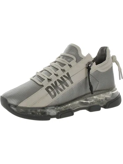 Dkny Tokyo Womens Faux Leather Workout Running & Training Shoes In Grey
