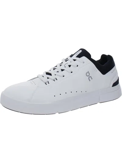 On Running The Roger Advantage 2 Mens Faux Leather Running & Training Shoes In White