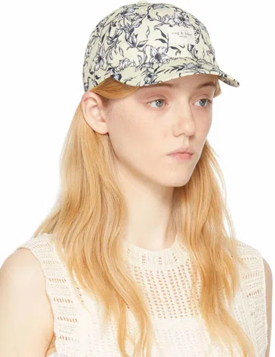 Rag & Bone Addison Cap In Yellow Floral In Beige