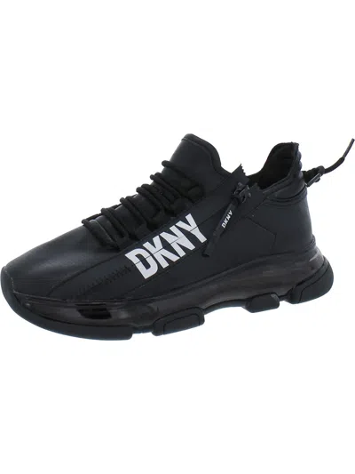 Dkny Tokyo Womens Faux Leather Lace-up Athletic & Training Shoes In Black