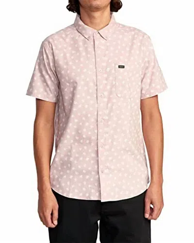 Rvca That'll Do Slim Fit Short Sleeve Shirt In Pale Mauve In Pink