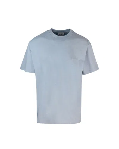 Carhartt Misty Sky Blue Cotton Duster Script T-shirt In 0w9gd