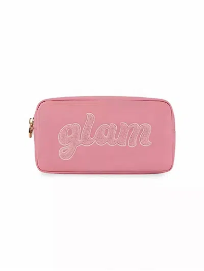 Stoney Clover Lane Women's Embroidered Glam Pouch In Mauve In Pink