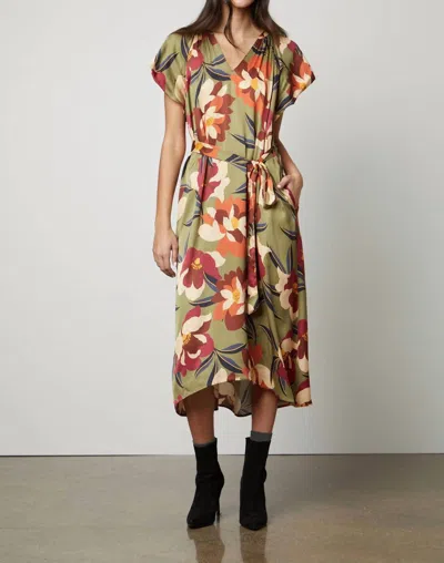 Velvet By Graham & Spencer Francine Midi Dress In Hydrangea In Multi