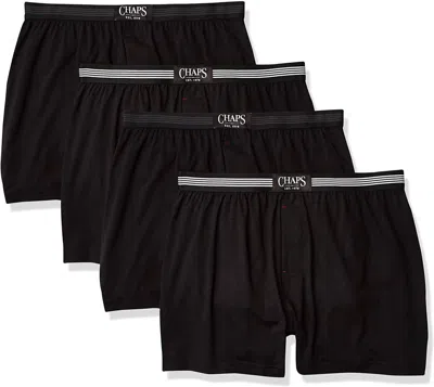 Chaps Men's Underwear Knit Boxers In Polo Black