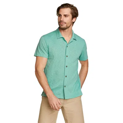 Eddie Bauer Men's Getaway Slub Button-down Shirt In Green