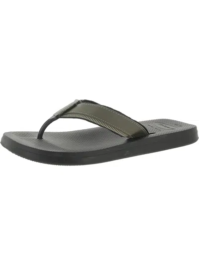 Havaianas Mens Cushioned Footbed Man Made Thong Sandals In Black