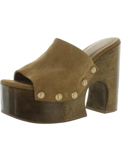 Cult Gaia Womens Leather Platform Sandals In Green