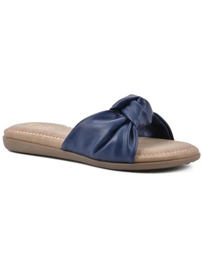Cliffs By White Mountain Fanciful Womens Slip On Comfy Flat Shoes In Blue