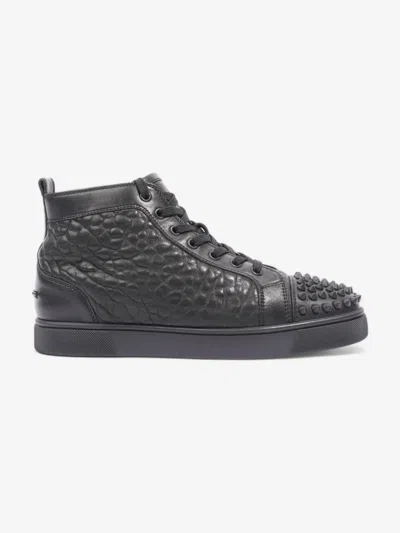 Christian Louboutin Louis Junior Spikes High-tops Leather In Grey