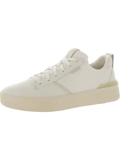 Cole Haan Mens Faux Leather Lace-up Running & Training Shoes In White