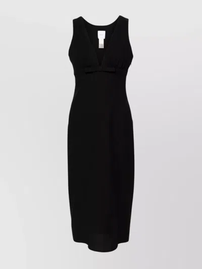 Patou Bow-detail Midi Dress In Black