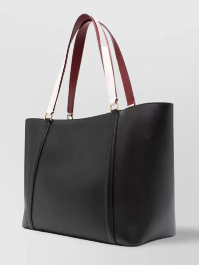 Bally Large Code Leather Tote Bag In Black