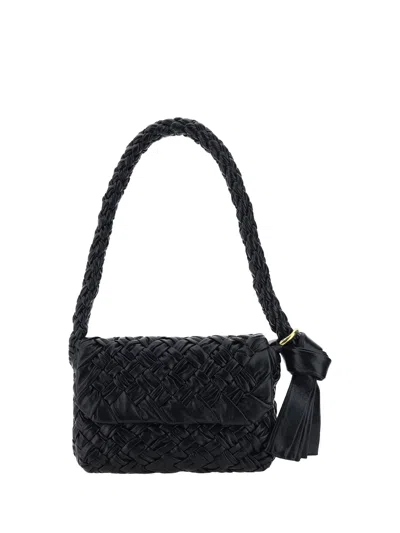Bottega Veneta Kalimero Citta Shoulder Bag In Black-m Brass