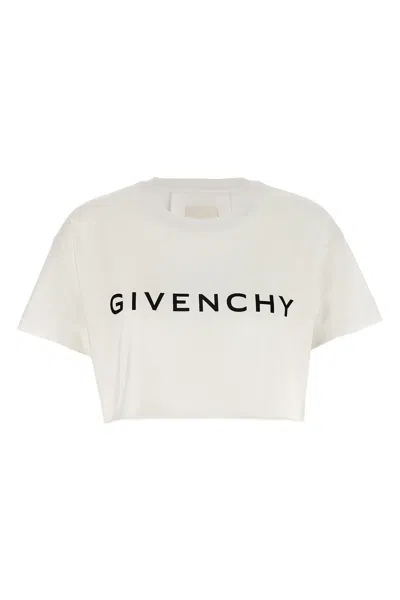 Givenchy Women Logo Cropped T-shirt In White