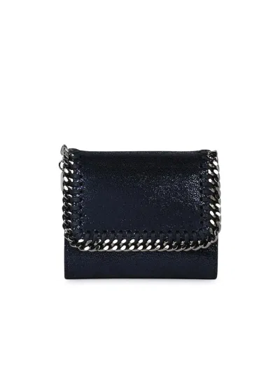 Stella Mccartney Woman  'small Falabella Tri-fold' Blue Recycled Polyester Wallet