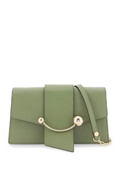 Strathberry 'crescent On A Chain' Crossbody Mini Bag Women In Green