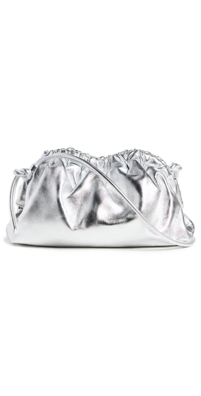 Mansur Gavriel Mini Cloud Leather Clutch In Silver