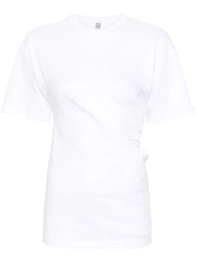 Totême Asymmetric Organic Cotton T-shirt In White