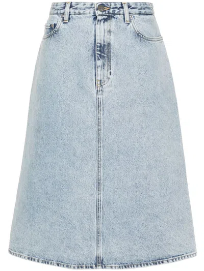 Totême Midi Denim Skirt In Blue