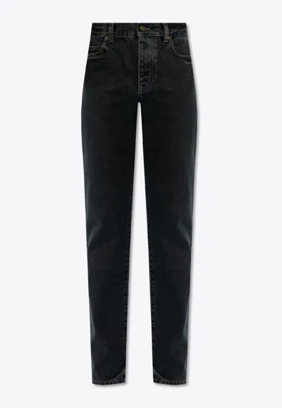 Saint Laurent Basic Slim-fit Jeans In Brown