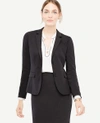 Ann Taylor Petite Tropical Wool One Button Perfect Blazer In Black