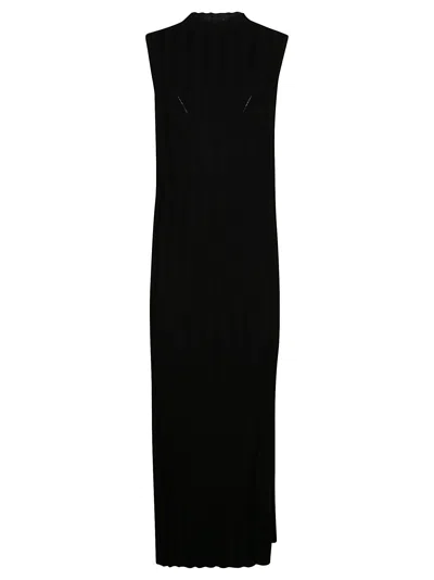 Loulou Studio Kari Ribbed Stretch Silk And Linen-blend Maxi Dress In Black