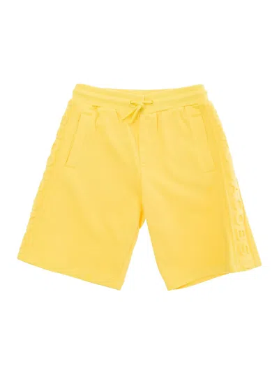 Marc Jacobs Kids' Logo-embossed Cotton Shorts In Yellow