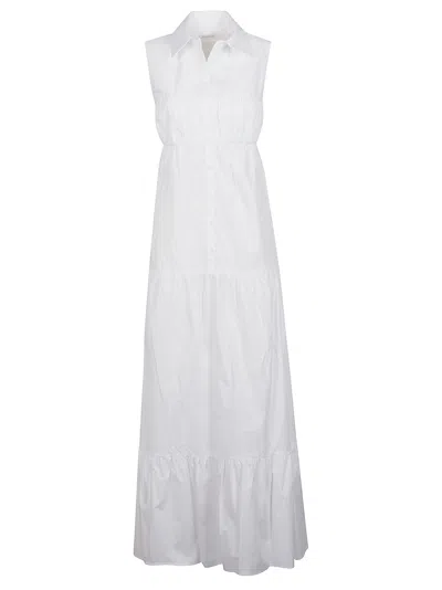 Patrizia Pepe Long Chemisier Dress In White