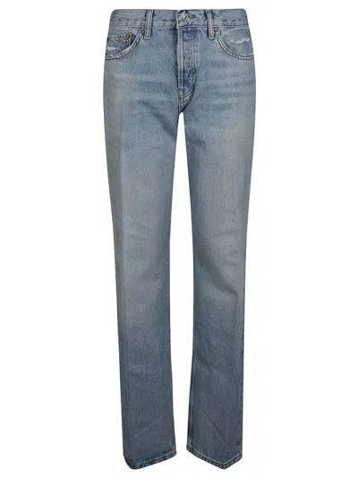 Re/done Easy Straight Jeans In Ripped Tide