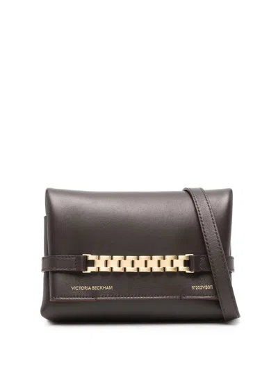 Victoria Beckham Mini Chain Pouch Crossbody Bag In Cocoa