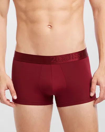 2(x)ist Men's Solid No-show Boxer Trunks In Red