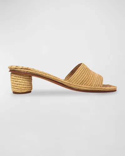 Carrie Forbes Bou Woven Slide Sandals In Natural