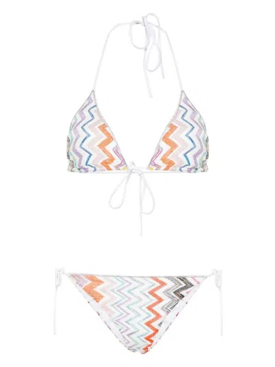 Missoni Zigzag-print Triangle Bikini In White