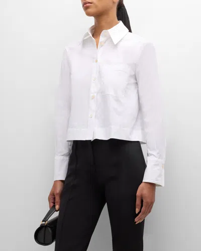Marella Abruzzo Boxy Stretch Cotton Poplin Shirt In Optical White