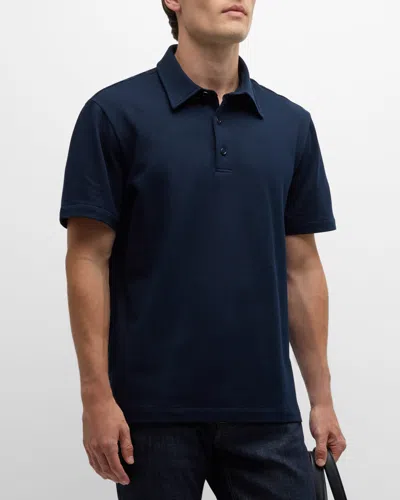 Brioni Men's Cotton Jersey Polo Shirt In Navy