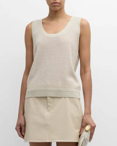 Kobi Halperin Heidi Sleeveless Shimmer Knit Sweater In Natural