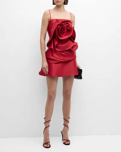 Jovani Sleeveless Rosette Mini Dress In Red