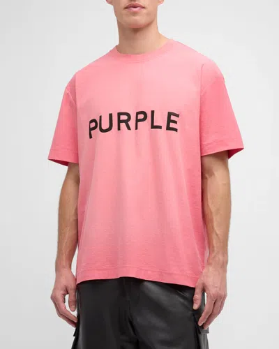 Purple Men's Textured Jersey T-shirt In Pink