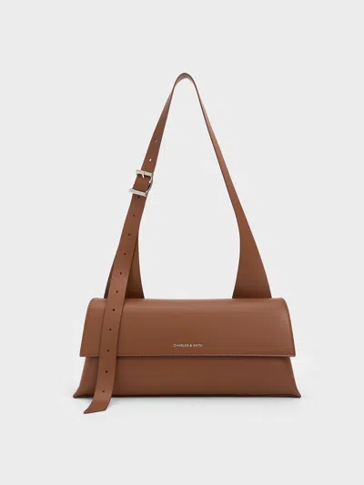 Charles & Keith - Marceline Trapeze Shoulder Bag In Chocolate