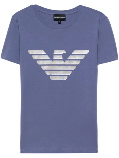 Emporio Armani Logo-print T-shirt In Blue