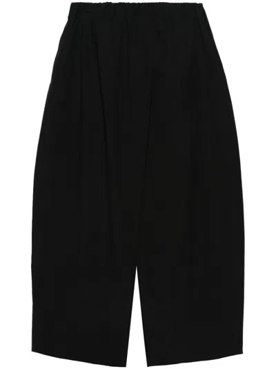 Alysi Drop-crotch Poplin Trousers In Black