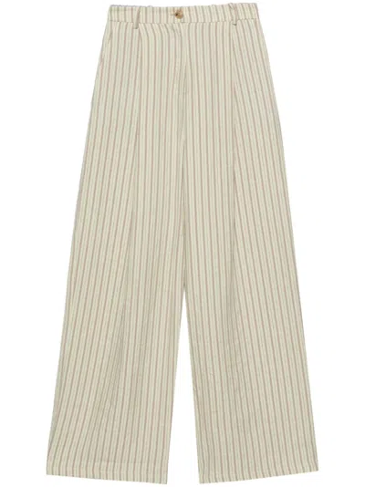 Alysi Striped Palazzo Pants In White