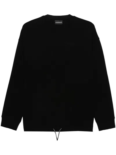 Emporio Armani Logo Cotton Sweatshirt In Black