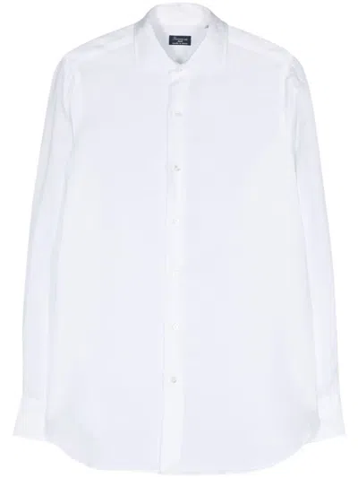 Finamore 1925 Napoli Semi-sheer Long-sleeve Shirt In White