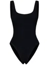Hunza G Textured Square Neck One-piece Swimsuit In Black