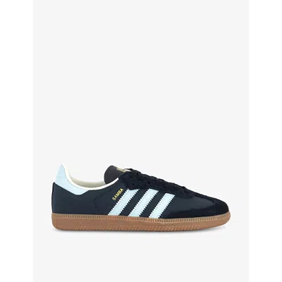 Adidas Originals Adidas Womens Carbolmost Blue Chalk Wh Samba Og Logo-embellished Leather Low-top Trainers