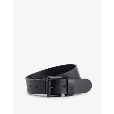 Polo Ralph Lauren Logo-embossed Leather Belt In Black/black