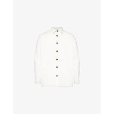 Labrum London Monogram-jacquard Button-up Shirt In White
